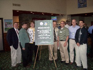 Attending the chapter-sponsored May workshop are (l-r) Mike Bilinski, Roger Dziegiel, Nan Pfrimmer, Ray Liuzzi, John Spina, Craig Anken and Peter LaMonica.